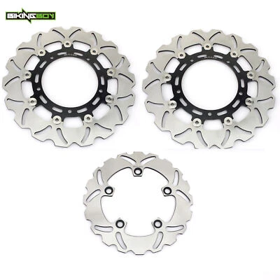 For Yamaha 2 Front 1 Rear Brake Rotors Discs YZF R6 2005-2016 YZF R1 2007-2014 - Image 1 of 4