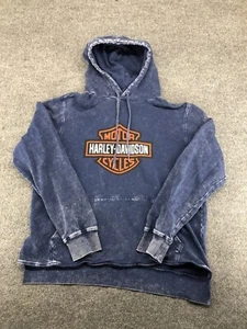 SUDADERA CON CAPUCHA HARLEY DAVIDSON AZUL Westcoast L para hombre - Imagen 1 de 10