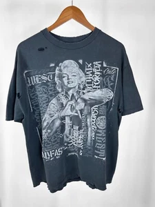 Dyse One USA Marilyn Monroe Faded Black Distressed T-shirt Fits Mens Sz Lg - Picture 1 of 11