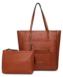 Steve Madden Kimmy Multi Pouch Tote, Cognac New  - Picture 1 of 9
