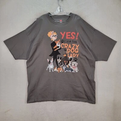 Yes I Am The Crazy Dog Lady Graphic Tee Gray Doggies Doggos Mom T Shirt Size 3XL - Image 1 of 4