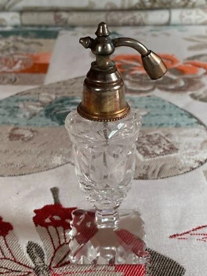 Art Deco French Cut Clear Crystal Glass Perfume Scent Botte Atomizer c1920's - Image 1 of 4