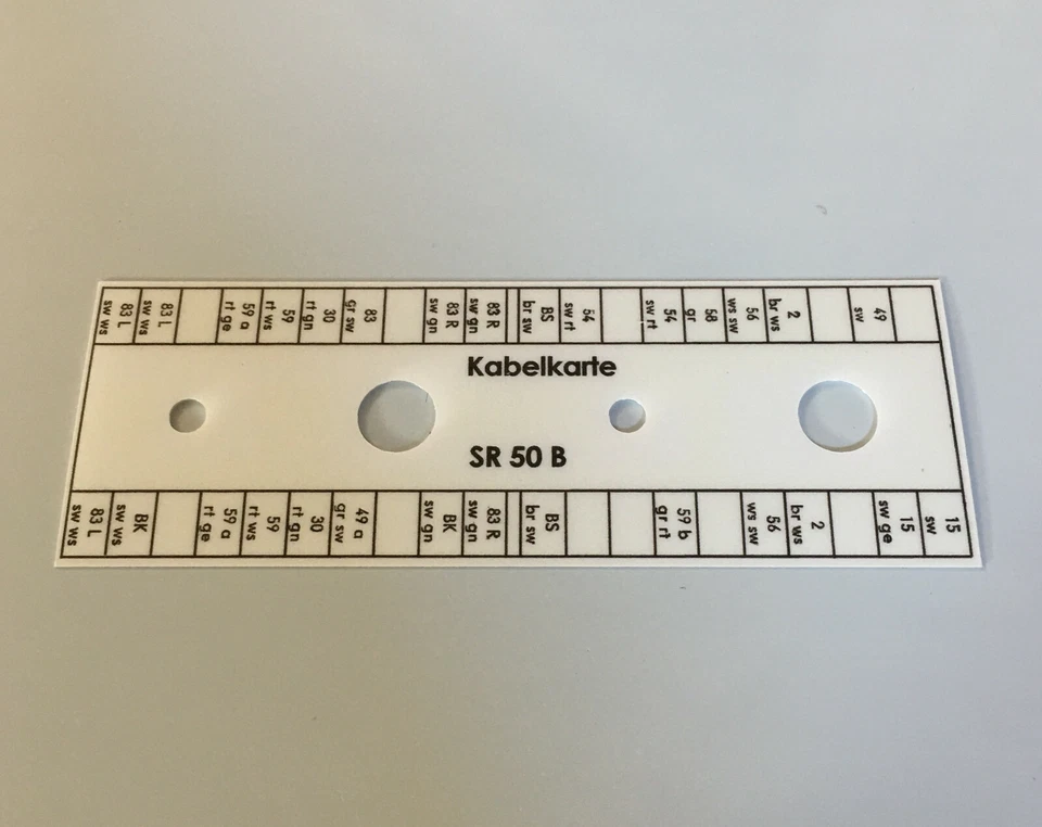 Kabelkarte Klemmleiste Schaltplan Simson SR50 SR80 #8 neu wasserfest UV-stabil
