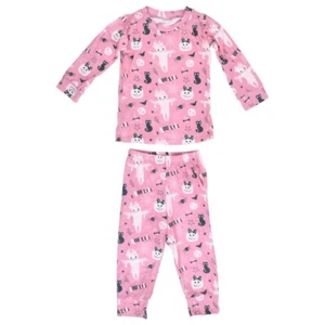 Three Little Tots Toddler Girl's Halloween BOO-tiful Pink Pajama Set - Picture 1 of 20