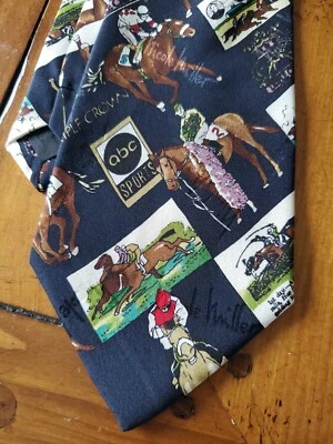 abc SPORTS Triple Crown Neck Tie Nicole Miller 1996 Horse Races - Image 1 of 4