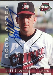 2000 Altoona Curve JEFF LIVESEY Signed Card autograph AUTO PIRATES