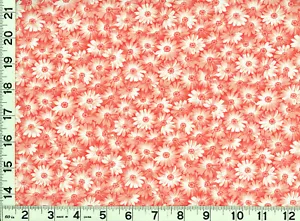 Hellorange Blumen auf dunkler orange Steppen & Nähen Stoff von Yard #220 - Bild 1 von 1