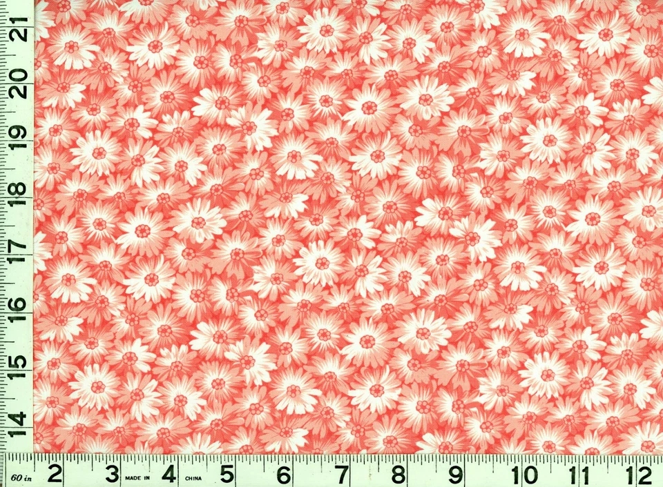 Light Orange Flowers on Darker Orange Quilting & Sewing Fabric by Yard  #220 - Image 1 of 1