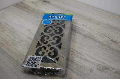 Декор решетки напольный регистр 4 «x 12» амортизатор коробка прокрутки стали покрытием старинный новый - Изображение 1 из 4