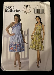 Vestido Corto Butterick B6323 Misses Talla 6 8 10 12 14 Sin Cortar Patrón Sin Mangas - Imagen 1 de 2