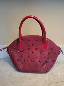 Kate Landry Handbag Purse Tote Burgundy Diamond Point Embellishments Shoulder... - Picture 1 of 9