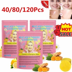 40/80/120pcs Turmeric Cleansing Pads, Kojic Acid And Turmeric Cleansing Pad SALE - Picture 1 of 18