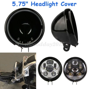 5.75" Black Headlight Headlamp DRL Housing Cover For Harley Sportster XL883 1200 - Picture 1 of 6