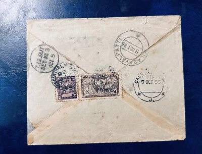 INDOCHINA VIETNAM CUBIERTA REGISTRADA 1955 A INDIA Foto 1 de 2