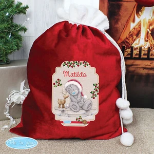 Personalisierter Me to You Rentier Luxus Bommel rot Sack - Bild 1 von 2