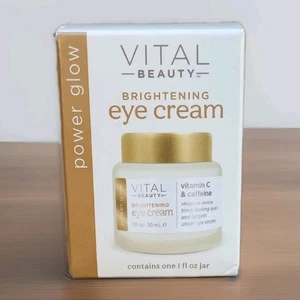 Vital Beauty Brightening Eye Cream Power Glow Ant-aging Vitamin C Caffeine 1 oz - Picture 1 of 6
