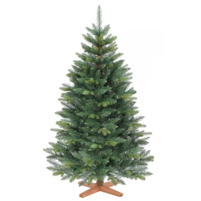 150 cm Weihnachtsbaum künstlich Fichte Natur mit Christbaum Holzständer PE PVC - Bild 1 von 4