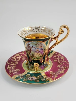Bavaria Footed Demitasse Cup & Saucer, 20th Century - Image 1 of 4