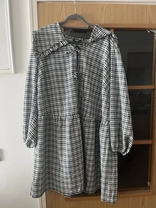 Simply Be Black & White Check Dress Size 28 (light Material) - Picture 1 of 3