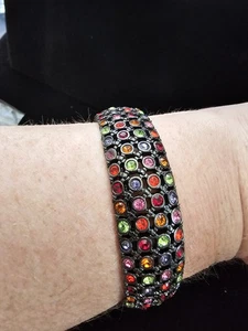 classic JOAN RIVERS COLLECTION Rhinestone Multi-color bracelet Vintage Jewelry - Picture 1 of 5