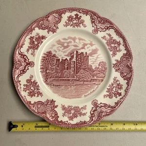 "Plato de cena vintage Johnson Bros Old Britain Castles 10"" Blarney Castle rosa" - Imagen 1 de 5