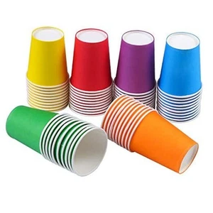 URATOT 60 Pieces 9 Ounce Disposable Paper Cups Party Cups Drinking Cups for - Picture 1 of 7