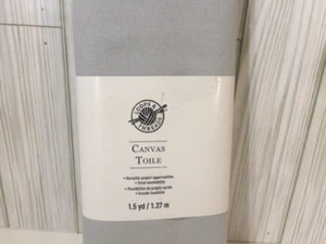 Loops and Threads Canvas Toile 100% Cotton Grey 1 1/2 Yards X 43 Inches Craft - Picture 1 of 5