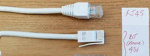 BT STECKER TELEFONSTECKER 431 A auf RJ45 1,5M KABEL ZULEITUNG FÜR ETHERNET CAT5 - Bild 1 von 2
