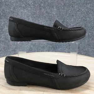 Crocs Shoes Womens 6 Marin Colorlite Slip On Loafer 202001 Black Faux Leather - Picture 1 of 20