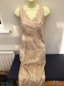 M&S Petite Strappy Cream Gold Lace Dress Size 10 New BNWT - Picture 1 of 6