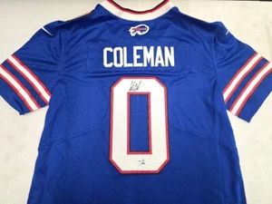 Camiseta de fútbol limitada auto firmada por los Bills KEON COLMAN fanáticos AZUL con certificado de autenticidad - Imagen 1 de 7