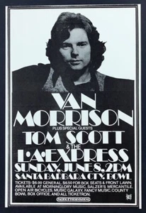 Van Morrison POSTER Tom Scott L.A. Express 1975 Original Pacific Presentations - Picture 1 of 1