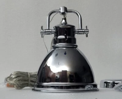 Golden Lighting Duncan Mini Pendant Light with Chrome Shade and Chain 6.5 inch - Image 1 of 3