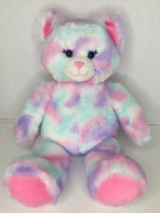 Build A Bear Workshop BAB Cat Kitty Pastel Tie Die 16" Plush Stuffed Animal - Picture 1 of 6