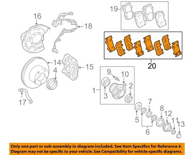 Kit aislador de componentes de freno Land Cruiser OEM 98-02 0494560020 Toyota Foto 1 de 2