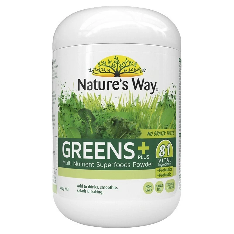 Nature's Way Greens + PLUS 300g 81 Vital Ingredients Super Food Natures Way - image 1 of 1