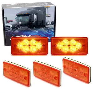 5pc Amber LED Raised Cab Roof Lights For Freightliner XL Century Columbia, etc - Picture 1 of 10