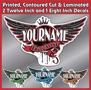 Custom Your Name Racing Decals Trailer Truck MX ATV Race Car Kart Boat Ski IMCA - Picture 1 of 1