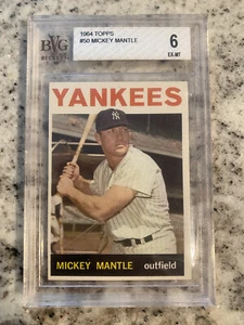 1964 TOPPS BVG 6 EX/MT MICKEY MANTLE #50 BECKETT GRADED GREAT EYE APPEAL YANKEES - Picture 1 of 3