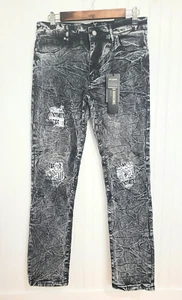 New Boys Jeans Road Narrows NYC Distressed Black Acid Wash Denim Pants Sz 18 - Picture 1 of 9
