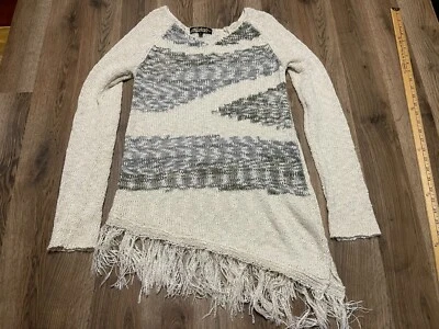 Suéter Absolutely Famous, Para Mujer Grande, Blanco Gris, Pullover, Tejido, Dobladillo Deshilachado Foto 1 de 4