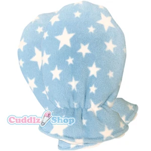 Cuddlz Blue Star Pattern Fleece Adult Size Mittens Padded - Picture 1 of 1