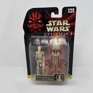 "Figuras de 3,75"" Star Wars Hasbro Ep 1 Queen Amidala 1999 con droide de batalla extra" - Imagen 1 de 6