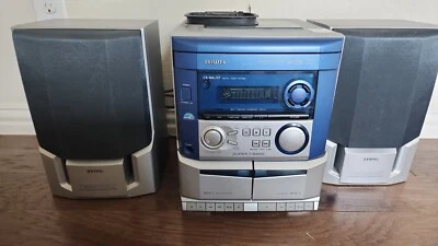 AIWA CX-NAJ17U 立体声 3 光盘 CD 更换器 调幅/调频 磁带 收音机 复古 已测试 — 第 1/4 张图片