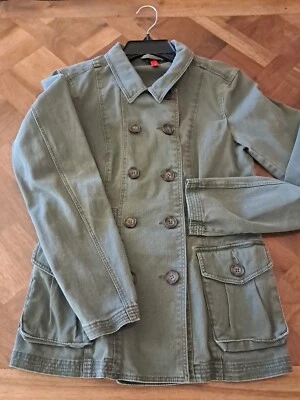 Chaqueta Blazer H&M Talla 6 Elastizada Para Mujer Verde Abotonada Doble Pecho Cuello Foto 1 de 4