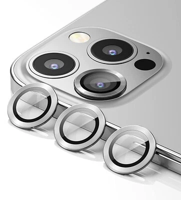Protector de lente de cámara con anillo de metal para iPhone 13 14 15/16 Pro Max vidrio templado Foto 1 de 4