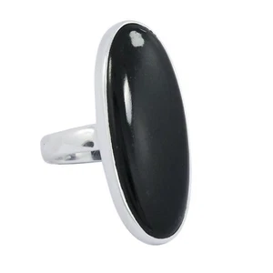 Anillo de ónix negro natural joyería de ónix de plata esterlina joyería hecha... - Imagen 1 de 3