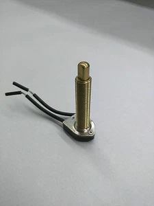 Brass Push button switch 3A 125V, 1-1/2" thread,2-1/2" leads (96.8-70) - Picture 1 of 3