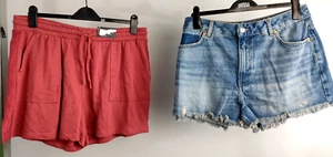 M&S Women's Denim & Relaxed Shorts 2xBundle Size 16 Blue/Red NWOT F2 - Picture 1 of 10