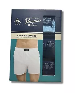 PENGUIN HERREN PACK 3 - 233 BLAU BLAU - BLAU XLARGE - UNTERWÄSCHE GEWEBTER BOXER KURZ - Bild 1 von 2
